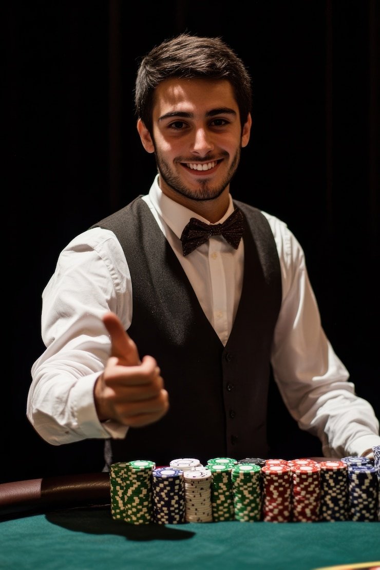 Tim dukungan pelanggan kingbet189 dan studio live-dealer dengan peralatan broadcast profesional